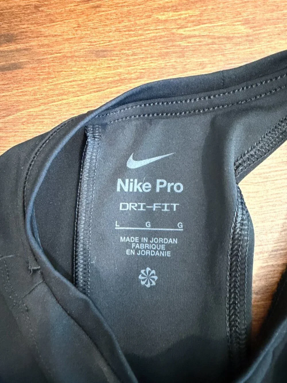 Nike Pro Dri-Fit Crop Tank Top Women's Size L Black